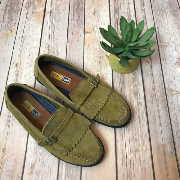 olive green moccasins